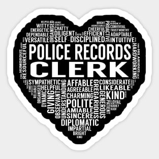 Police Records Clerk Heart Sticker